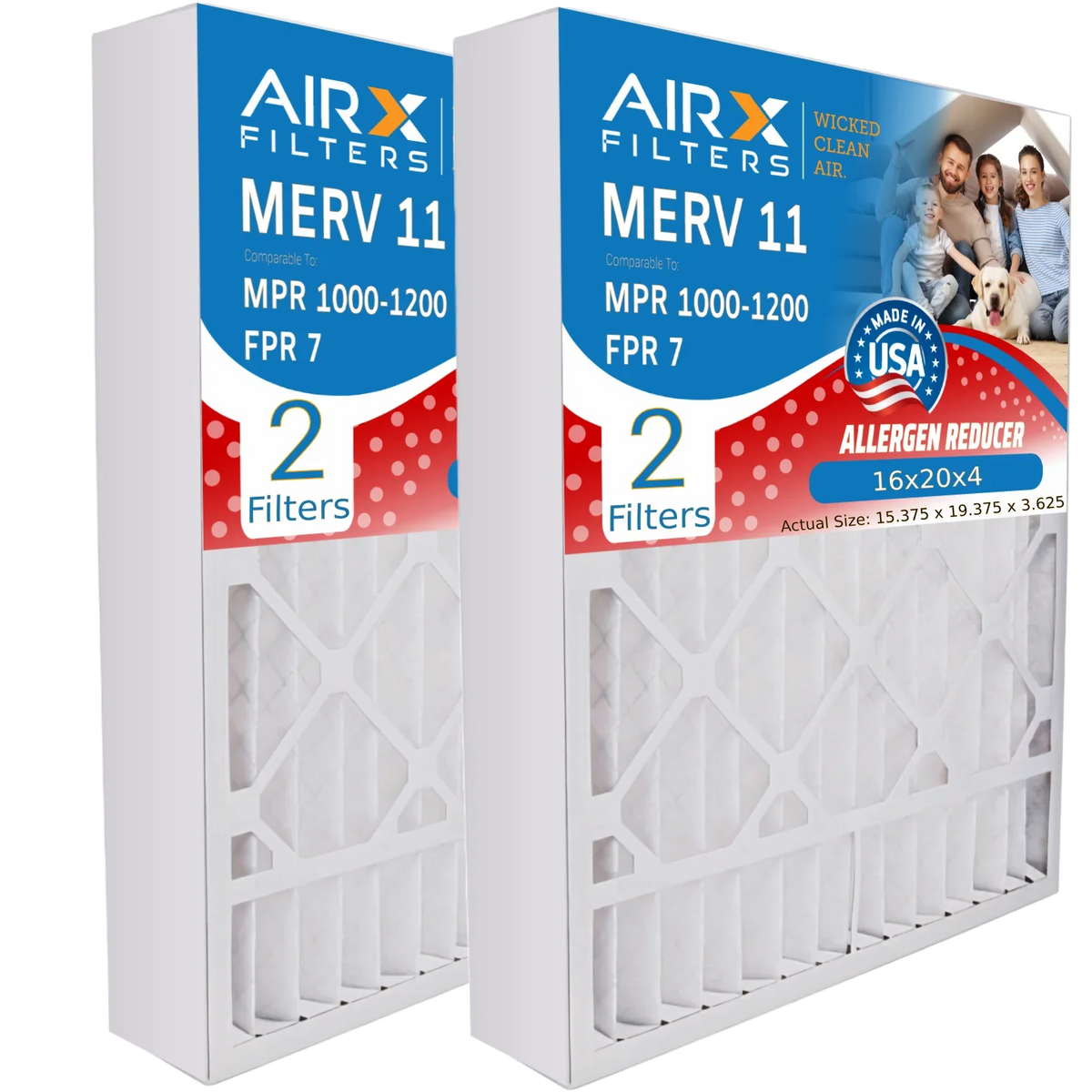 TopTech MPR 1200 16x20x4 Filter Air AIRX & Furnace 7 Made Comparable Premium 16x20x4 USA 1000, Compatible MERV FPR 11 by MPR with Pack CLEAN WICKED TT-FM-1620 to FILTERS Filter AIR. 2