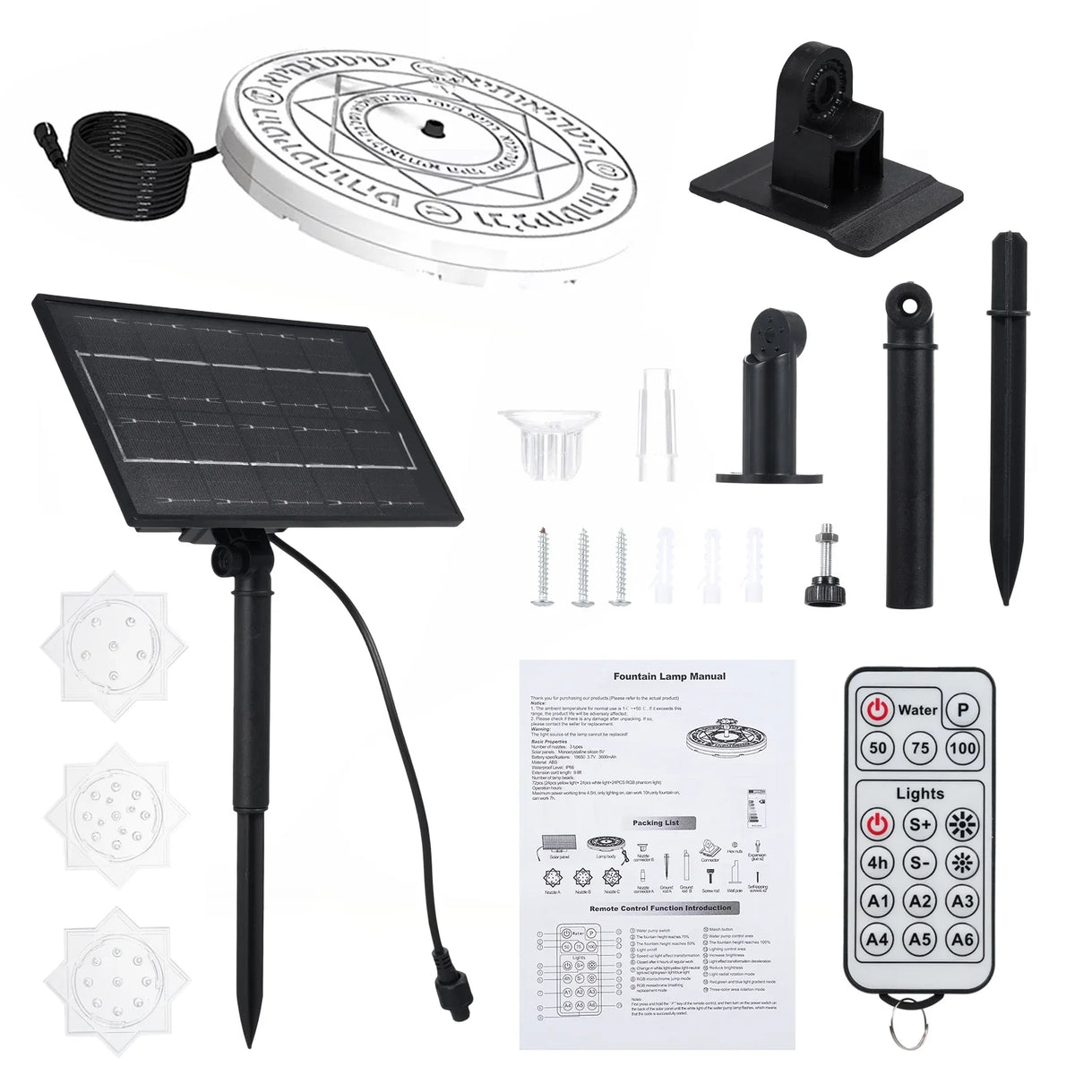 With Bath Remote Remote Remote Light,LedSolarSolar Bath With Dadypet Pond Led Solar LedSolar Decoration Pond Fountain Bath