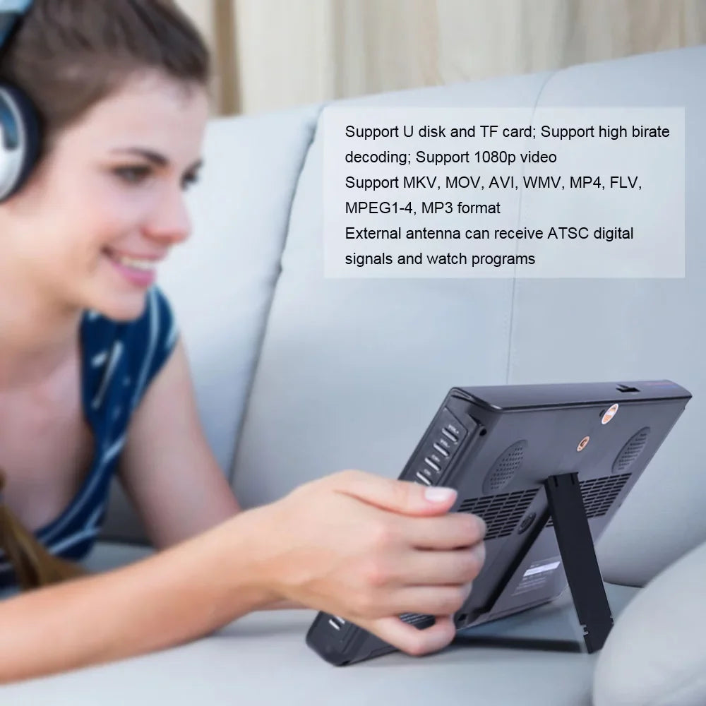 Support Freeview Card Screen 10 Digital TFT Video for ATSC LEADSTAR TV Portable Inch Player , LED USB