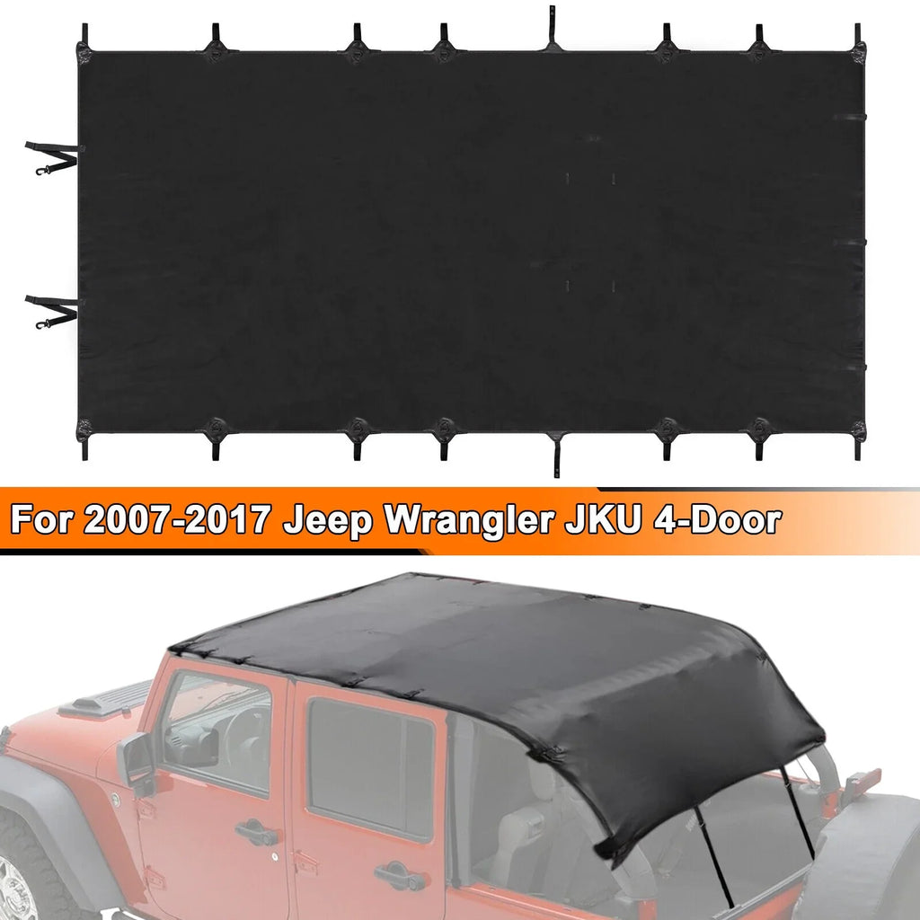 2007-2017 Top for Roof Cover Soft JK 2-Door Extended Top Leather Top Wrangler Bikini Anti-UV PU Jeep Black