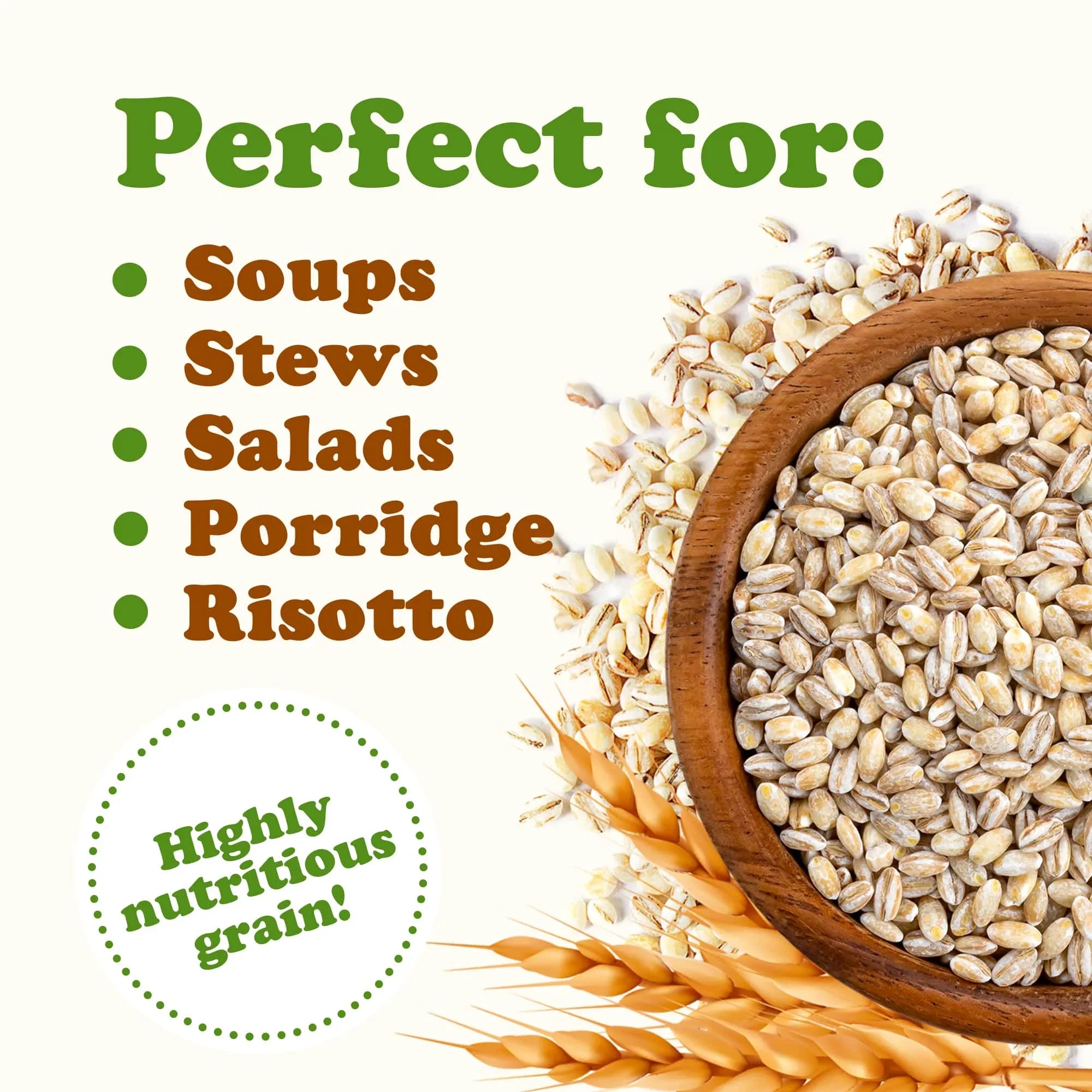 Kosher, Pearled 10 Pounds by Live Food Barley, — — to Vegan, Raw