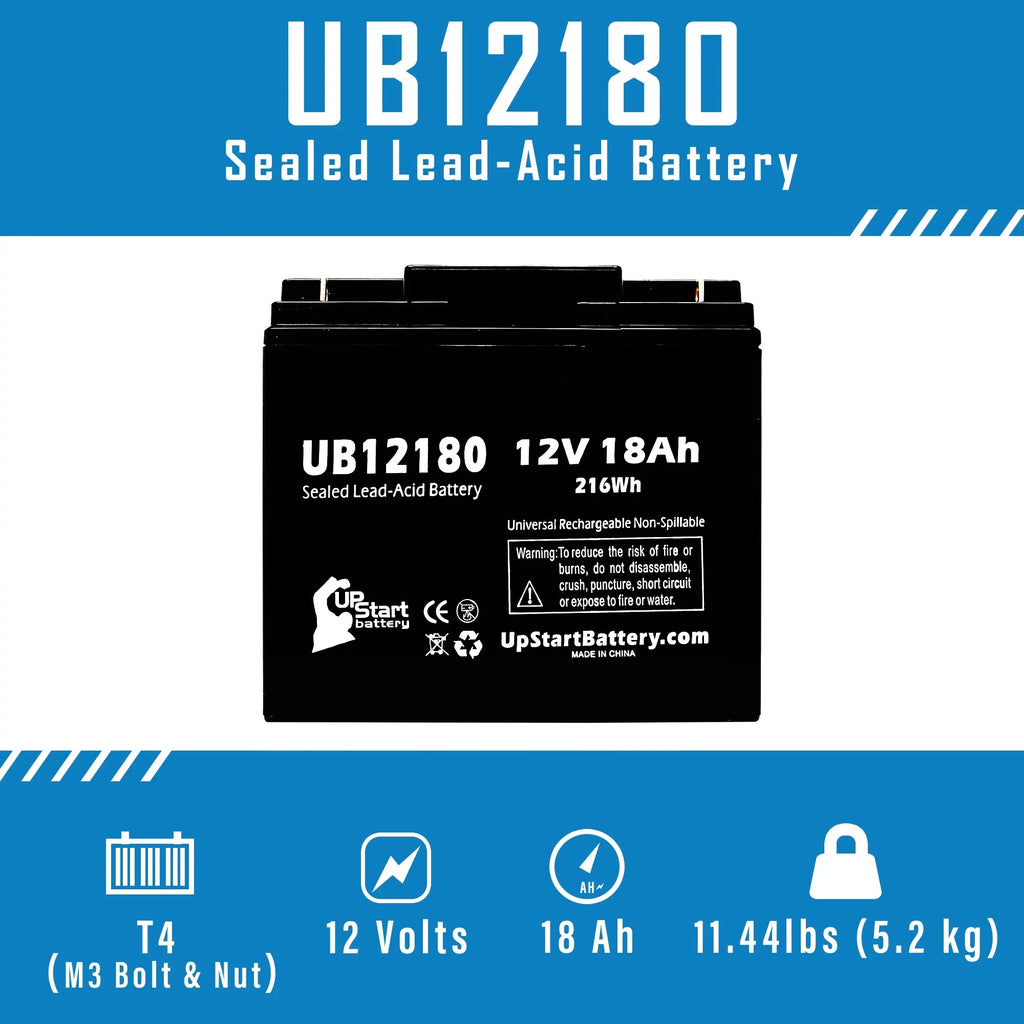 '- AGM, BATTERIES PICHER T4 Universal Terminal, 3x UB12180 Lead Battery 18000mAh, EAGLE SLA) Acid (12V, Sealed Pack Replacement Battery Compatible CFM12V18 - 18Ah,