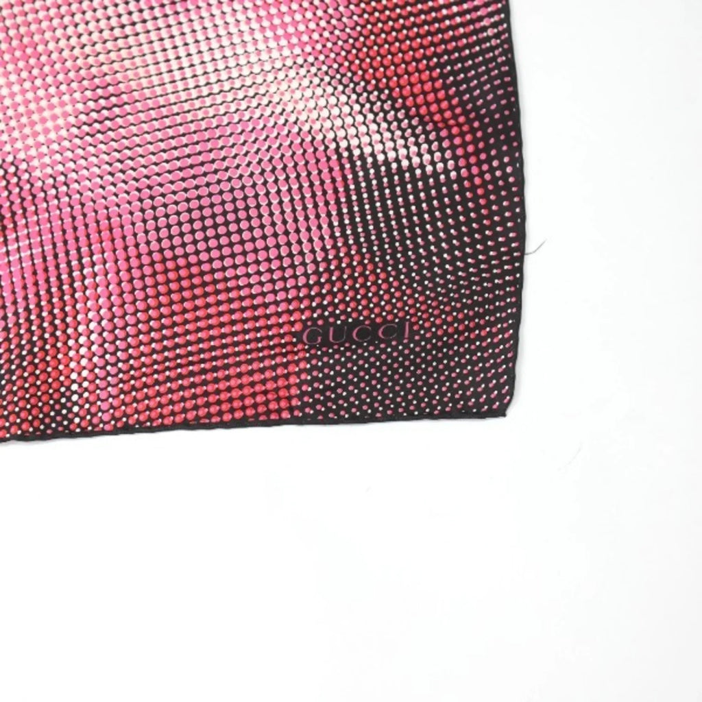 GUCCI Scarf Black Pre-Owned Pink 100% Dot Silk Gucci x (Good)
