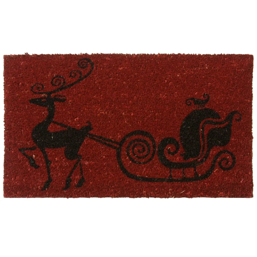 Mat, Rubber-Cal Red Christmas 18 30-Inch x Nose Reindeer Rudolph The Holiday