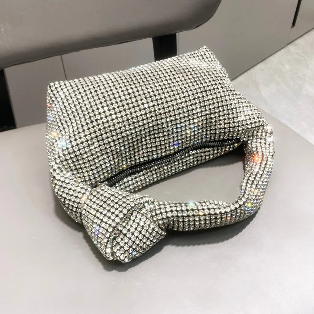 Rhinestones Women Dinner Handle for Handle Top Evening Prom Wedding Purses banquet Crystal Party silver and Christmas bag bag Elegant Bags Handbags