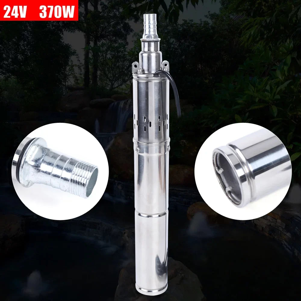 Screw Head 370W Pump Solar for Stainless Irrigation Pond Pump Farm Solar Well Water Deep Pump 24V Submersible