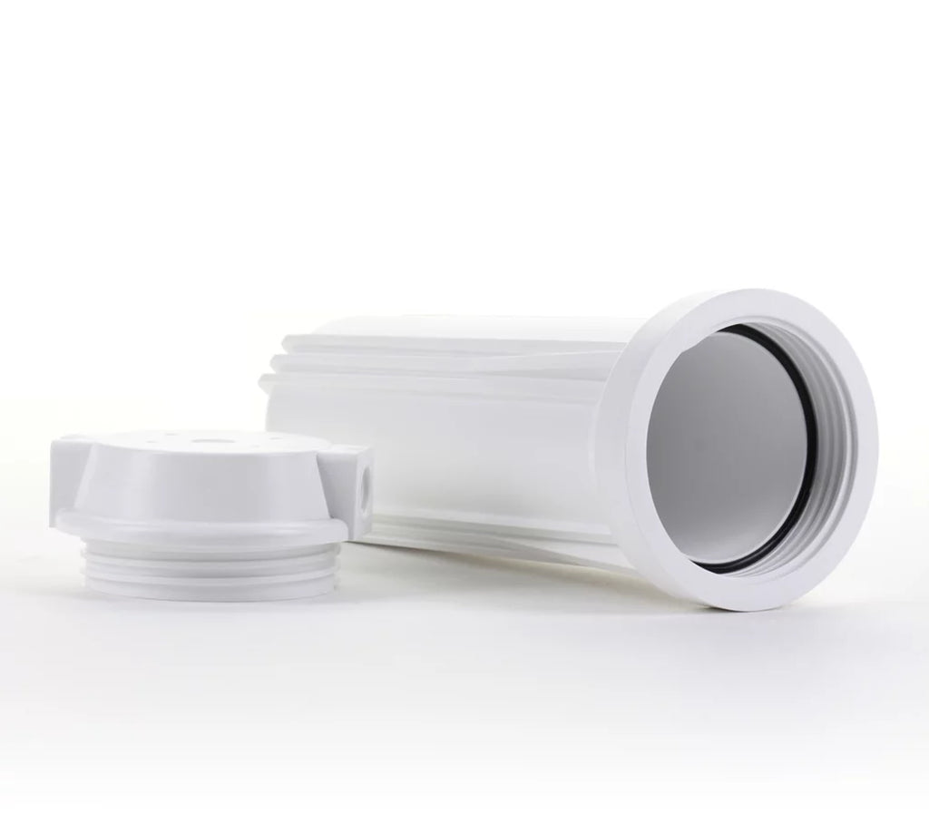 & with For Systems, Flat Ports 10" Housing Filtration White RO White HF2-10WHWH12, 1/2" Hydronix Cap