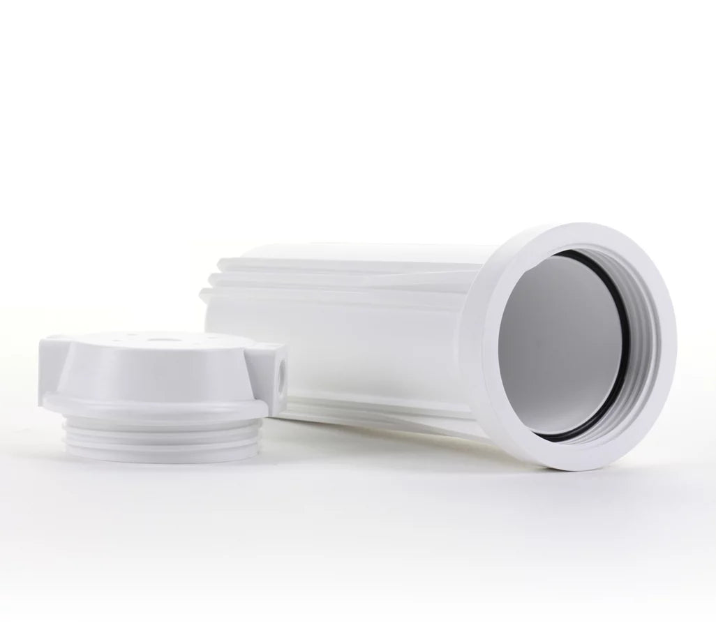& with For Systems, Flat Ports 10" Housing Filtration White RO White HF2-10WHWH12, 1/2" Hydronix Cap
