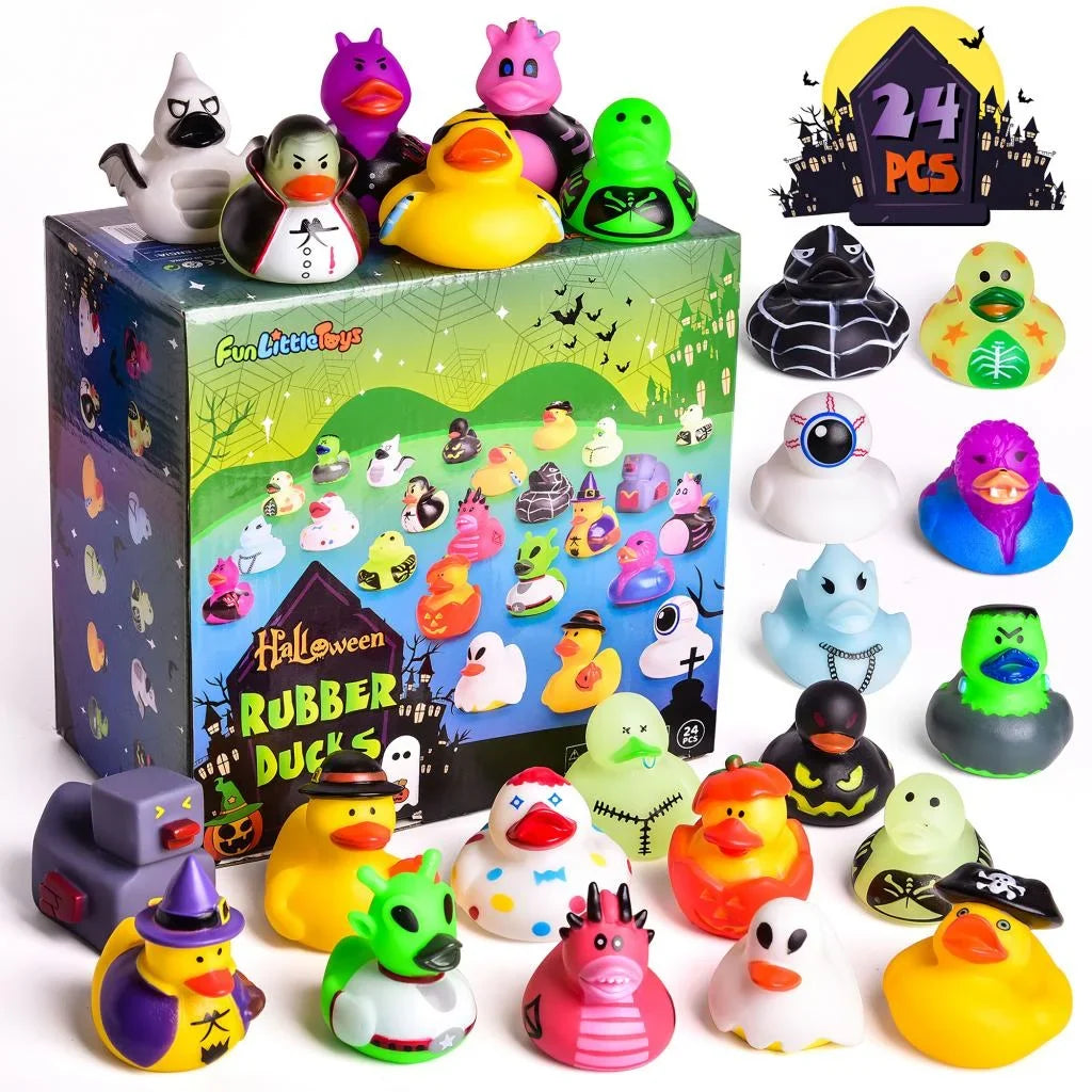 Bath Party Ducks,Rubber Ducks or Treat,Halloween Rubber Toys Decor 24 Baby Trick Little Fun for Toys Favors Pcs Showers,Halloween Halloween