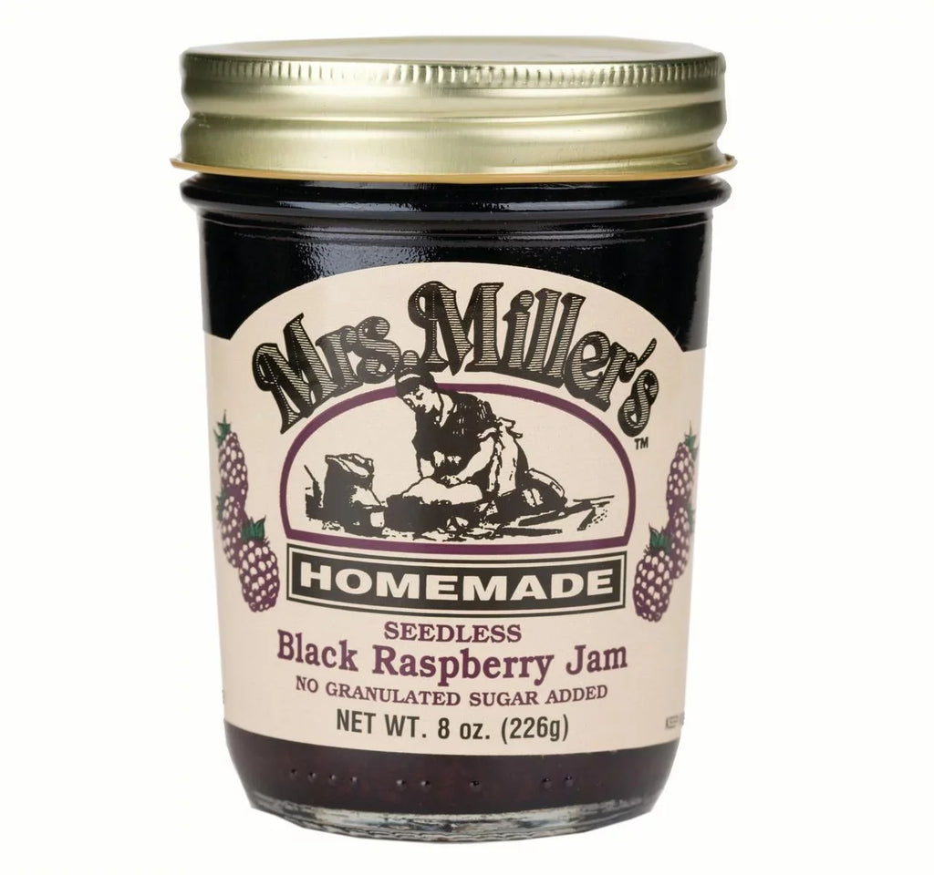 Seedless 2-Pack Black No oz. Mrs. Jars 8 Miller's Sugar Homemade Jam, Raspberry