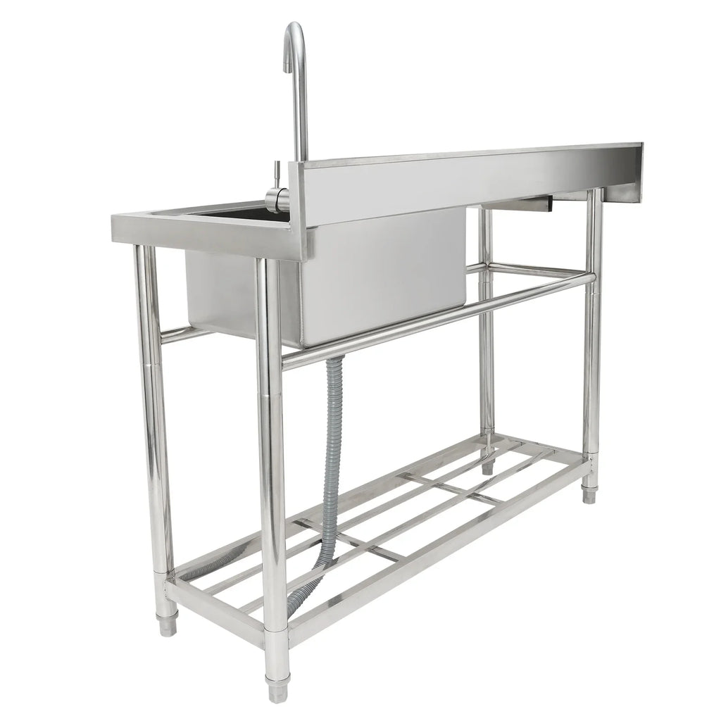 Sink & Utility 47.2x19.7x37.4 Commercial Bowl Prep in BENTISM Single w/Workbench