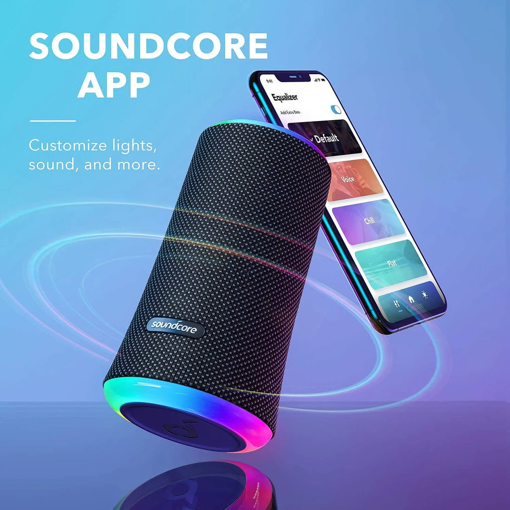 Bluetooth Speaker by 2 Soundcore (Refurbished) Waterproof Portable Wireless Anker Black Restored Flare