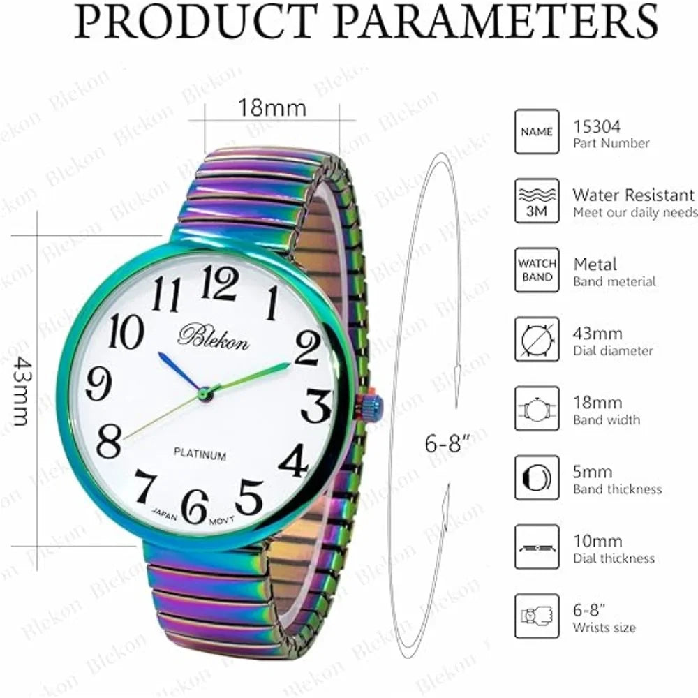 Face Stretch Japanese New Band Watch Large Fashion Movement PC21J Blekon Collections Super