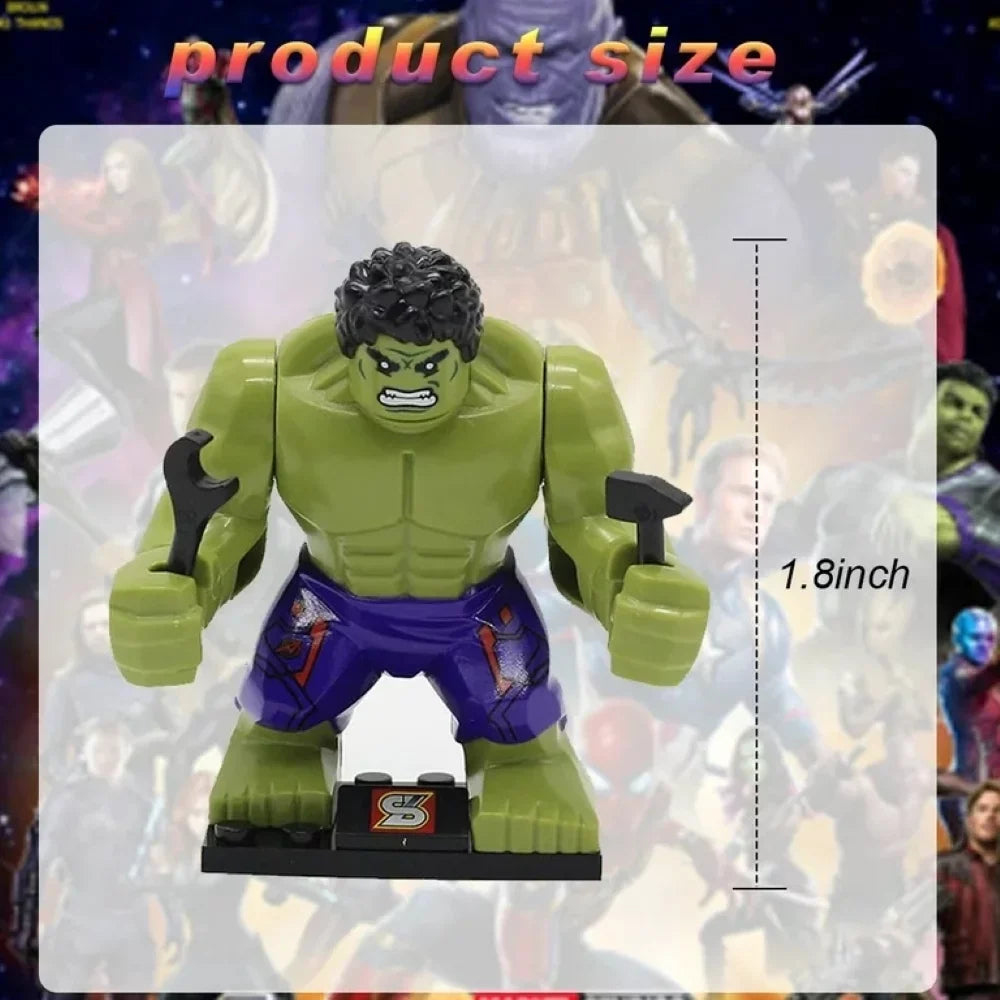 Toys Birthday Sets, Sets, Gifts Building Kids 16 Figures for Captain Collectible Iron 1.8 Gifts Hulk Blocks Action Kits America Man Party Minifigures Boys Christmas Building Pcs inch Superhero