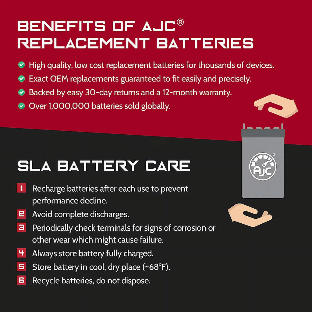 Replacement AJC This Dalton 55Ah Tacahe - Is Battery Mid-Wheel Drive Scooter Mobility PC1451M Brand 12V an