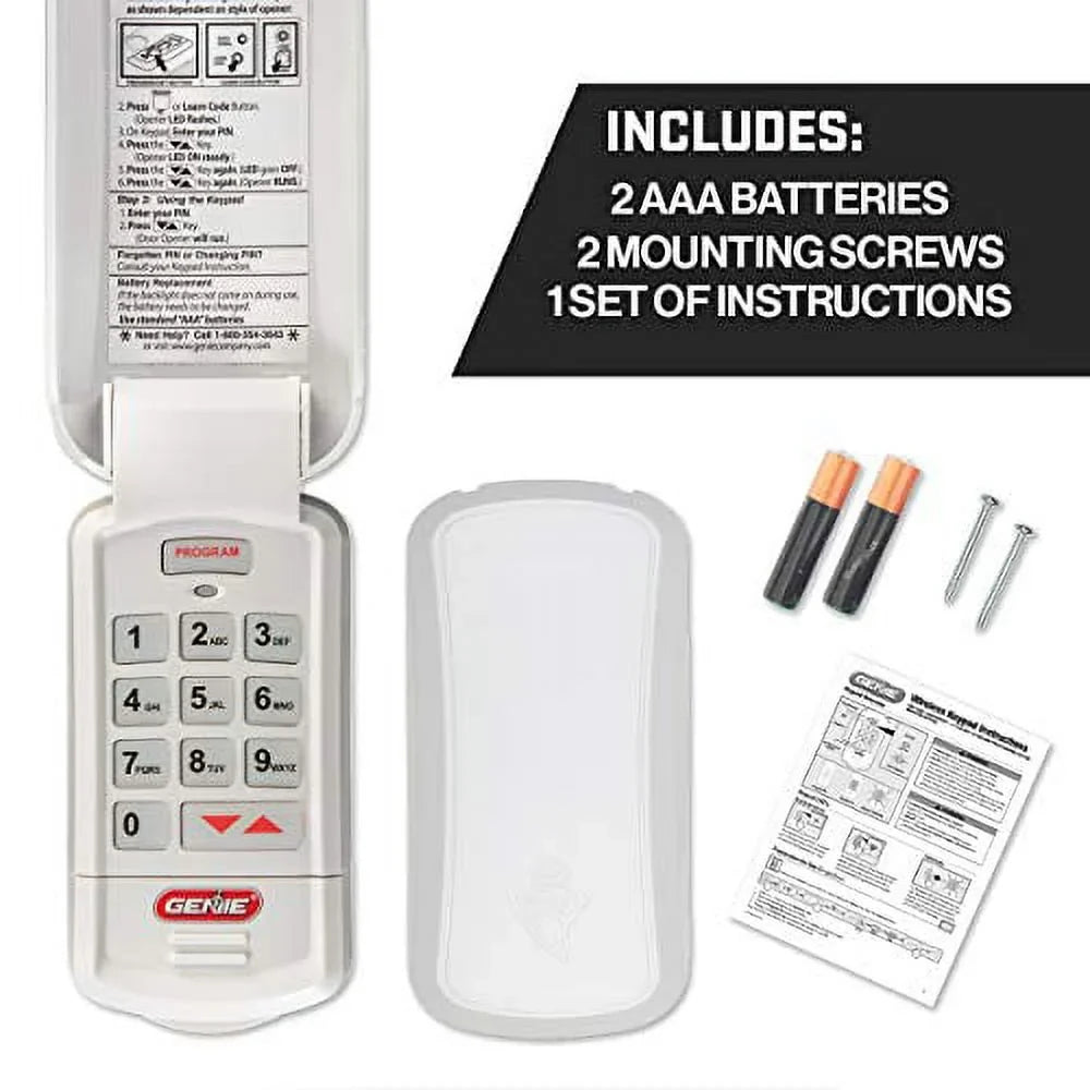 keypad door - with openers, Intellicode Intellicode Genie door Off-White all keyless GK-R Authentic Genie works garage wireless garage opener