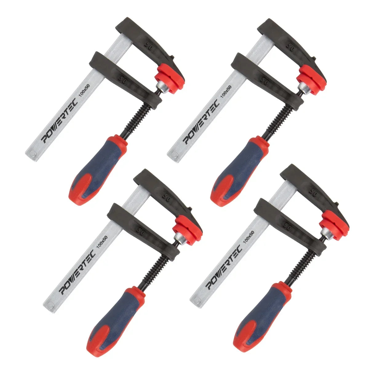 each for lb POWERTEC 4-Inch 330 Style Heavy Duty Woodworking, (71591-P2) F 4PK Capacity Clamps Clamp F Bar