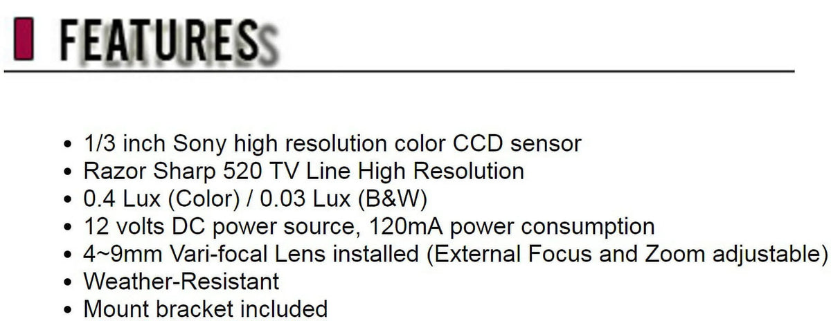 External Security and Eyemax Night Day 4~9mm Lens Adjustable Resolution High CCTV Camera Bullet