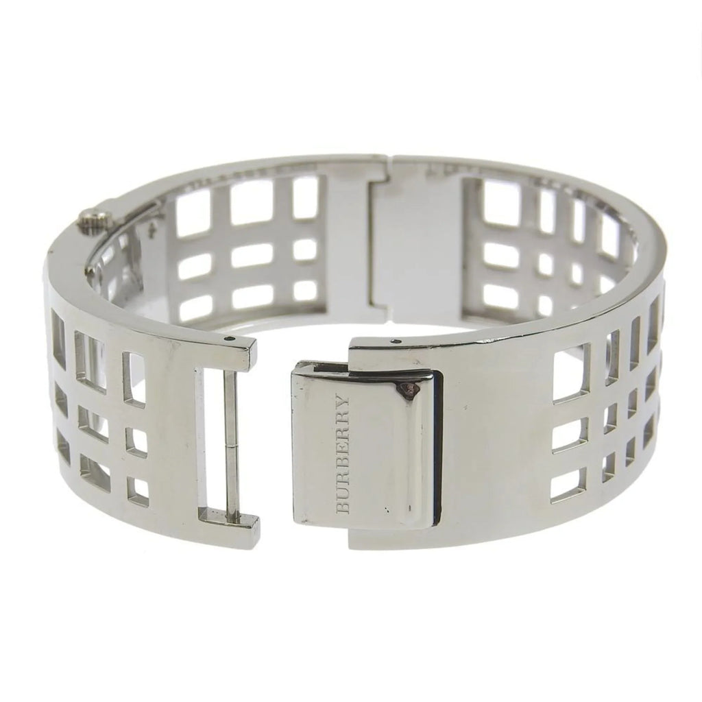 BU4701 Heritage Burberry Ladies Brown Bangle Analog (Fair) Pre-Owned Steel Dial Watch Quartz Display BURBERRY Stainless Silver