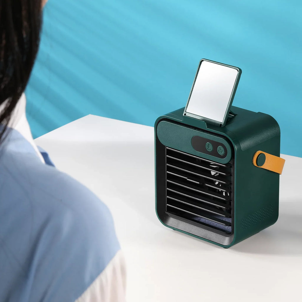 4 USB Air Fan Phone Air Comvin Desk Portable vanity Humidifier Personal and holder Speeds Cooler for Desktop 1 Fan,Quiet Home Fan, Cooling with 3 mirror Fan with Office,Bedroom,Car in and Adjustable