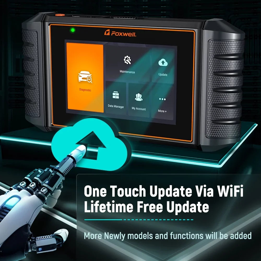 Reset Battery Reader Reset Gift: FOXWELL Automotive Diagnostic OBD2 12 OBDII Suspension Injector Automotive BMS Bleeding Tester All System Tool Scanner NT726 ABS Service Code Coding Throttle Scanner,