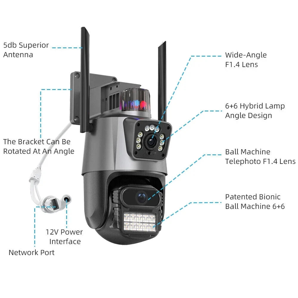Card Camera Enhanced HD Audio Slot Real-time Antenna Outdoor Two-Way Waterproof Dual IP66 TF 1080P
