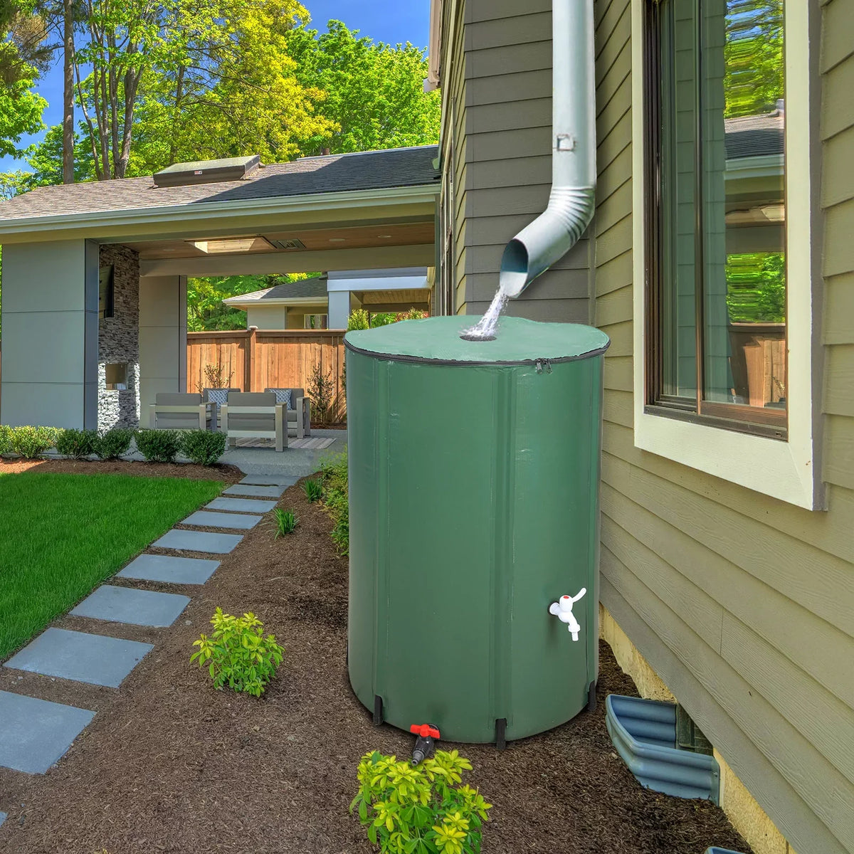 Downspout UBesGoo Storage System Tank, Rain Barrel, Collection Portable 100 Rainwater Gallon Collapsible Water
