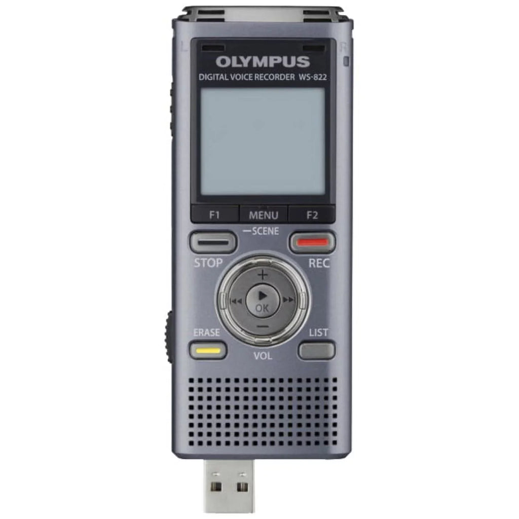 Gray Digital 4GB Voice Recorder, WS-822 Metallic, Olympus