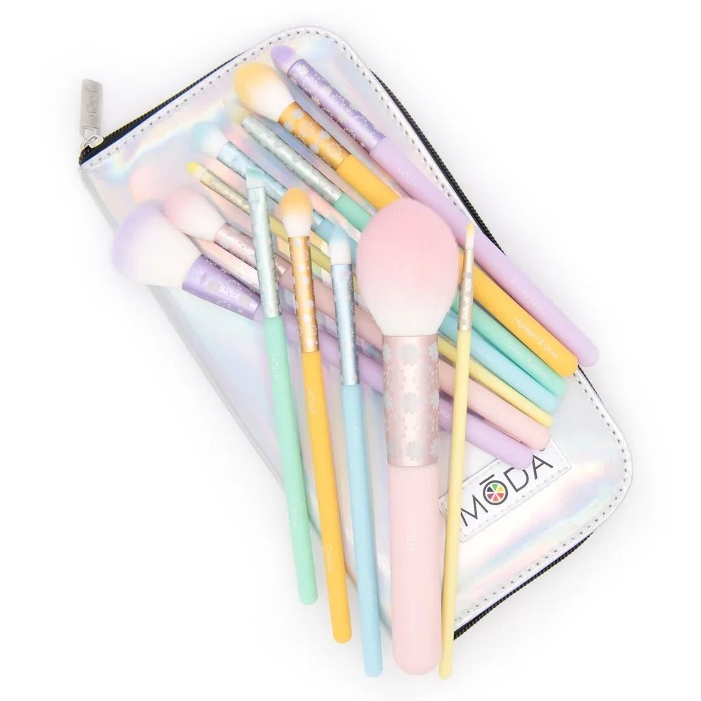 Makeup Brushes Makeup Pastel Shader 13pc Moda Highlighter, Crease, Posh Brush Includes Brush Signature Set, and
