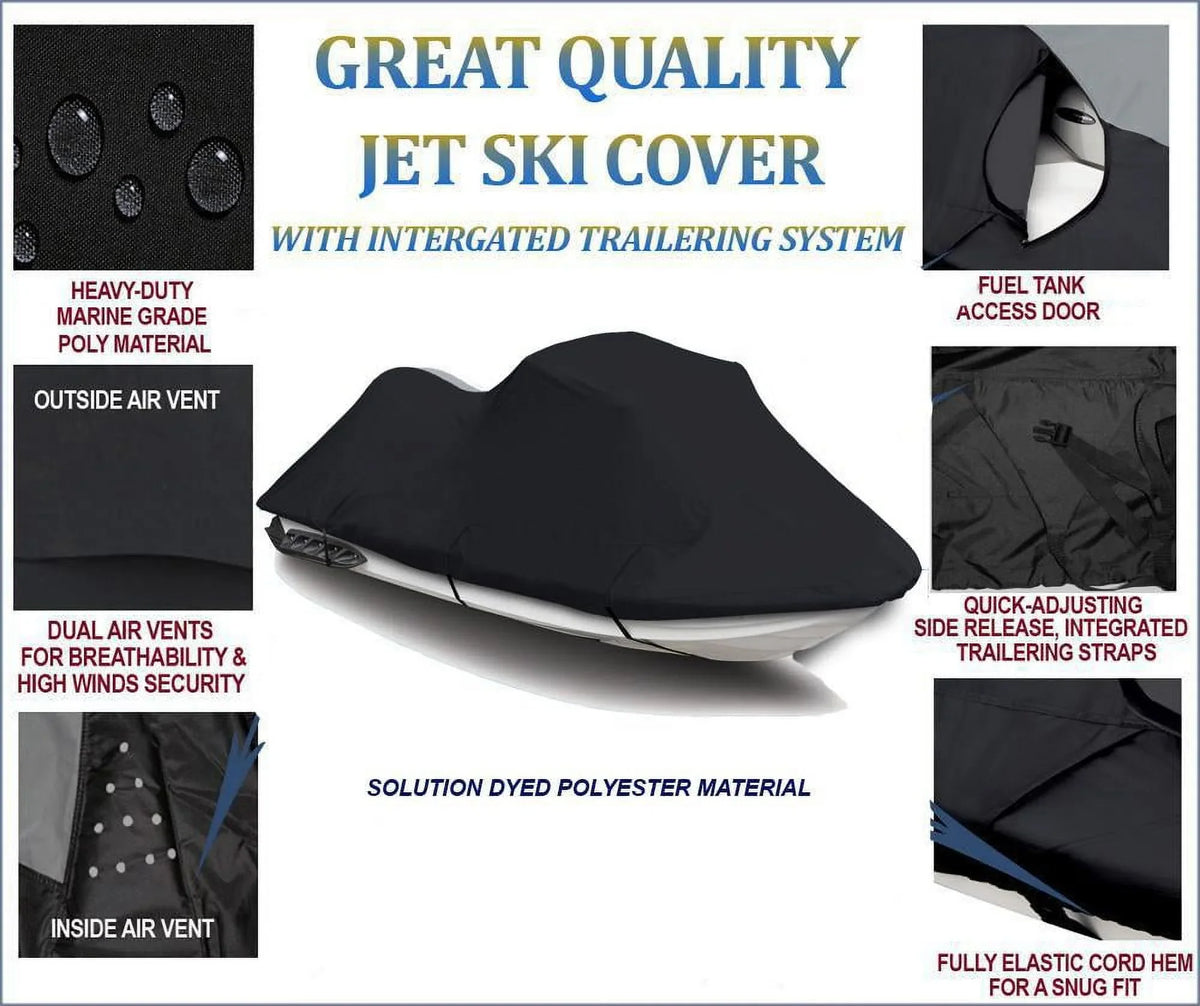 Bombardier Doo 600D Sea-Doo JET 255 for PWC Sea RXT-X Compatible SKI BLACK Cover 2009