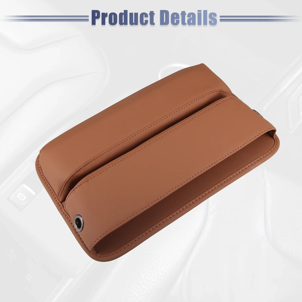 Box Car 2pcs Seat Side Organizer Filler Gap Car Brown Seat Storage Multi-function Console Pocket