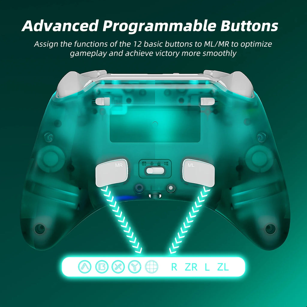 Green and with Upgraded Joysticks Hall Super Triggers Mario Nintendo Party Game Disc Switch Switch/PC/IOS/Android/Steam Pro Controller for & Effect