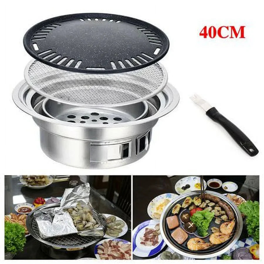 Table Barbecue Picnic Japanese Hibachi BBQ Cooker Korean Stove Stainless Grill