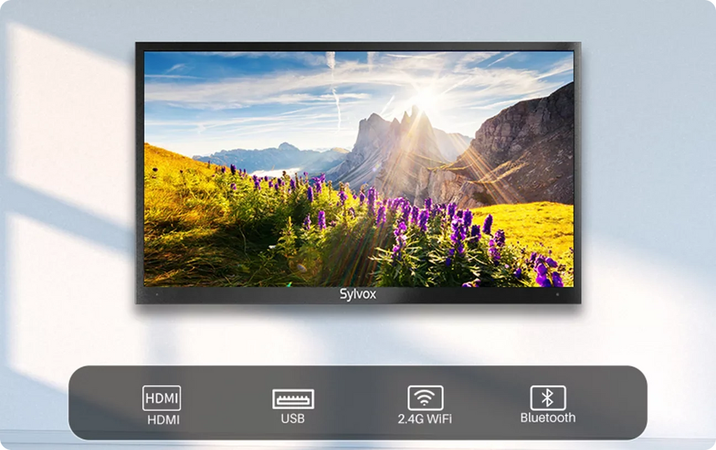 Restored Brightness, Smart Outdoor (Refurbished) TV, Bluetooth 55" Waterproof High Pool Outdoor APP, TV, SYLVOX 4K 2000nits UHD Support Series Outside Sun IP55 Full WiFi Built-in Television