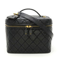 Leather Coco CHANEL Black (Fair) Handbag Shoulder Vanity Pre-Owned Mark Chanel Matelasse Bag