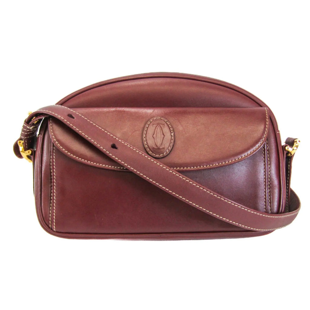 Bordeaux Cartier (Good) Must Leather Bag Women's Pre-Owned Shoulder
