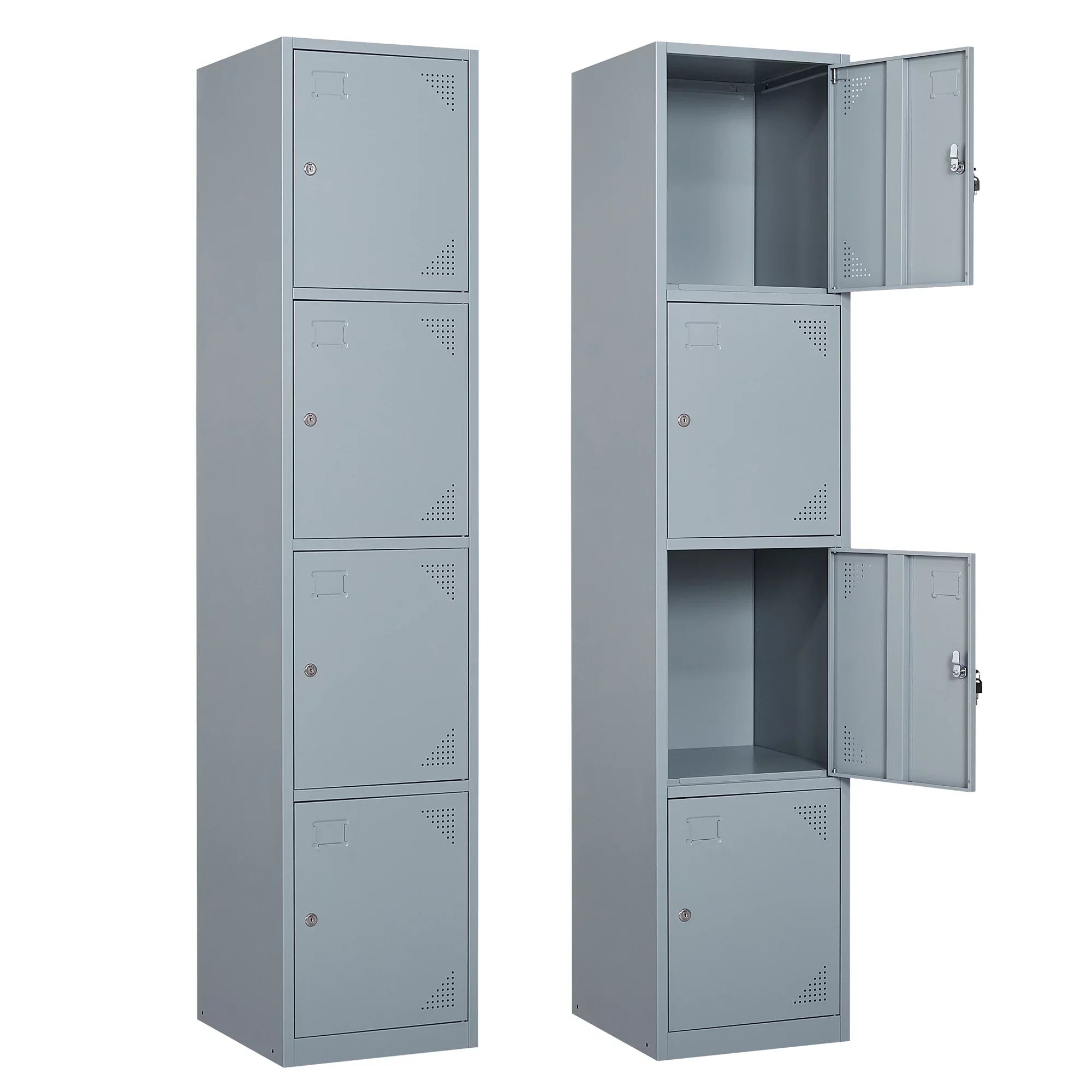 Metal Door Lockers Staff,Home Steel for with Lockable for Office Sundries,Gym,School Storage Cabinet 4 Employees,71" STANI
