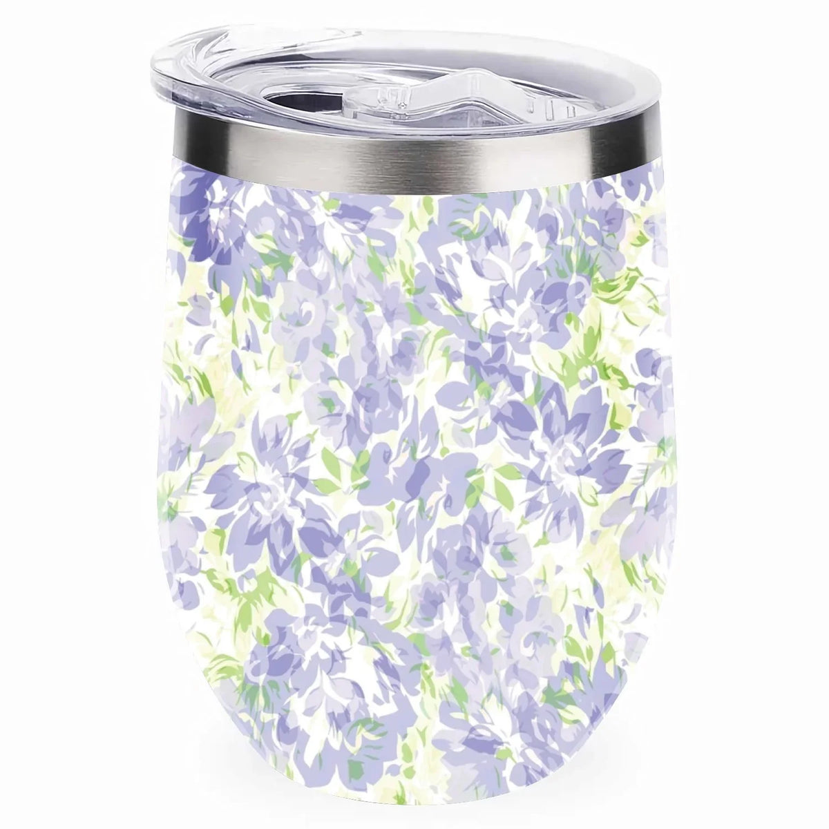 Vacuum Blue U Lid, 12oz Wine Shape Cup Hidove Eggshell 304 Tumbler Layer Stainless Floral with Double Green Pattern Insulated Belly Insulation Cups Big with Cup Cups, Cup Steel