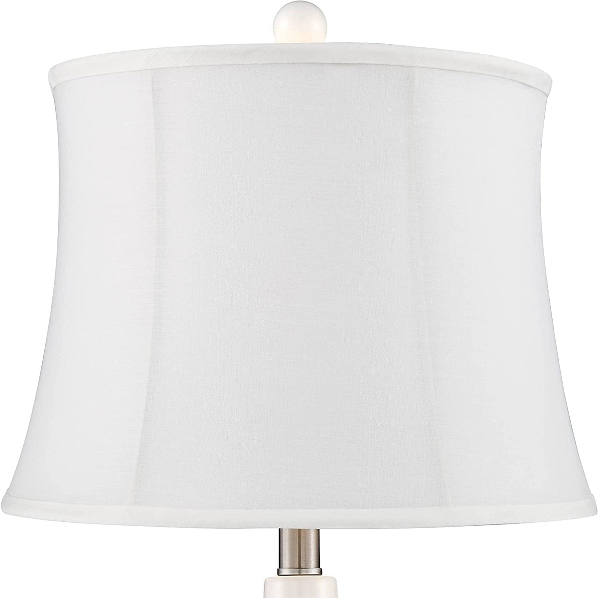 Ceramic Modern Nightstand Lighting for Room Bedroom Double Table Office Tall Gourd Entryw Jane Bedside White Lamps Drum House Shade 25" Home Fabric Living TJUNBOLIFE Softback Tapered