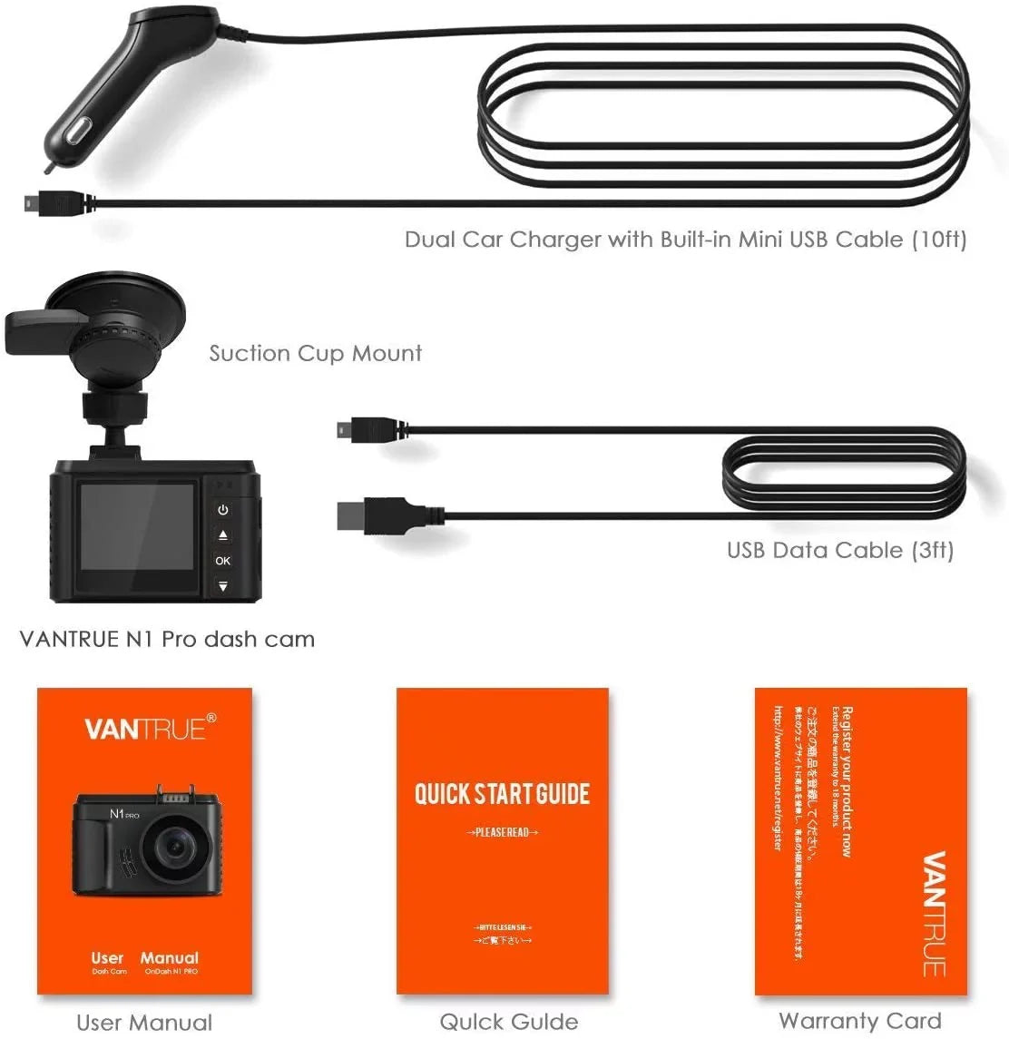 Night MiNi Optional Sony and Cam Recording, Dash Vantrue for Camera Time Cars, G-sensor, Car 1080P Lapse（N1W Parking Mode, Dashcam, Compact Sensor Loop Function Pro） GPS with with Vision