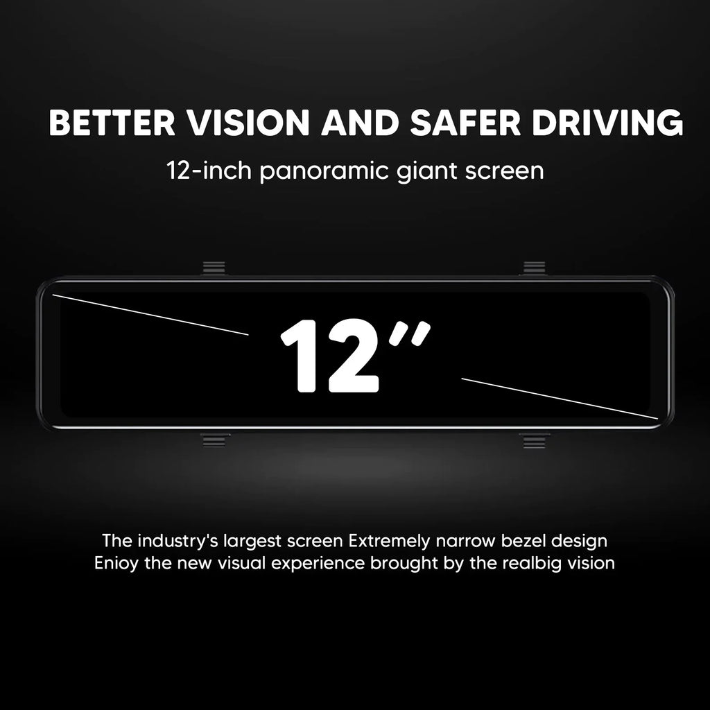 Mirror Recorder GPS Video DVR View Kits 12"Dual Night Cam Rear Car Camera Dash