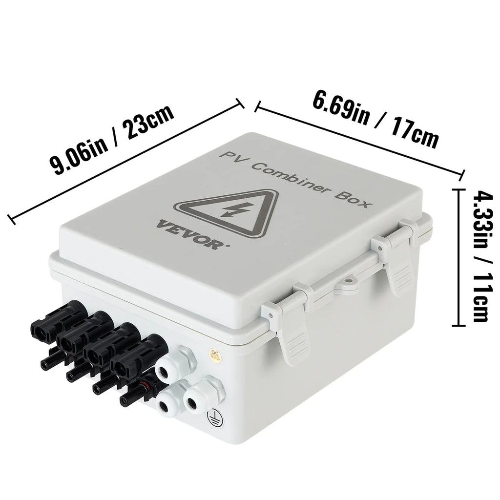 63a Box Solar Solar On PV Waterproof Grid Solar String, Fuse, Lightning Rated Panel and with Circuit Arreste Current Box, Combiner / 4 System, 15a Off IP65 for Connector, VEVOR Combiner Breaker,