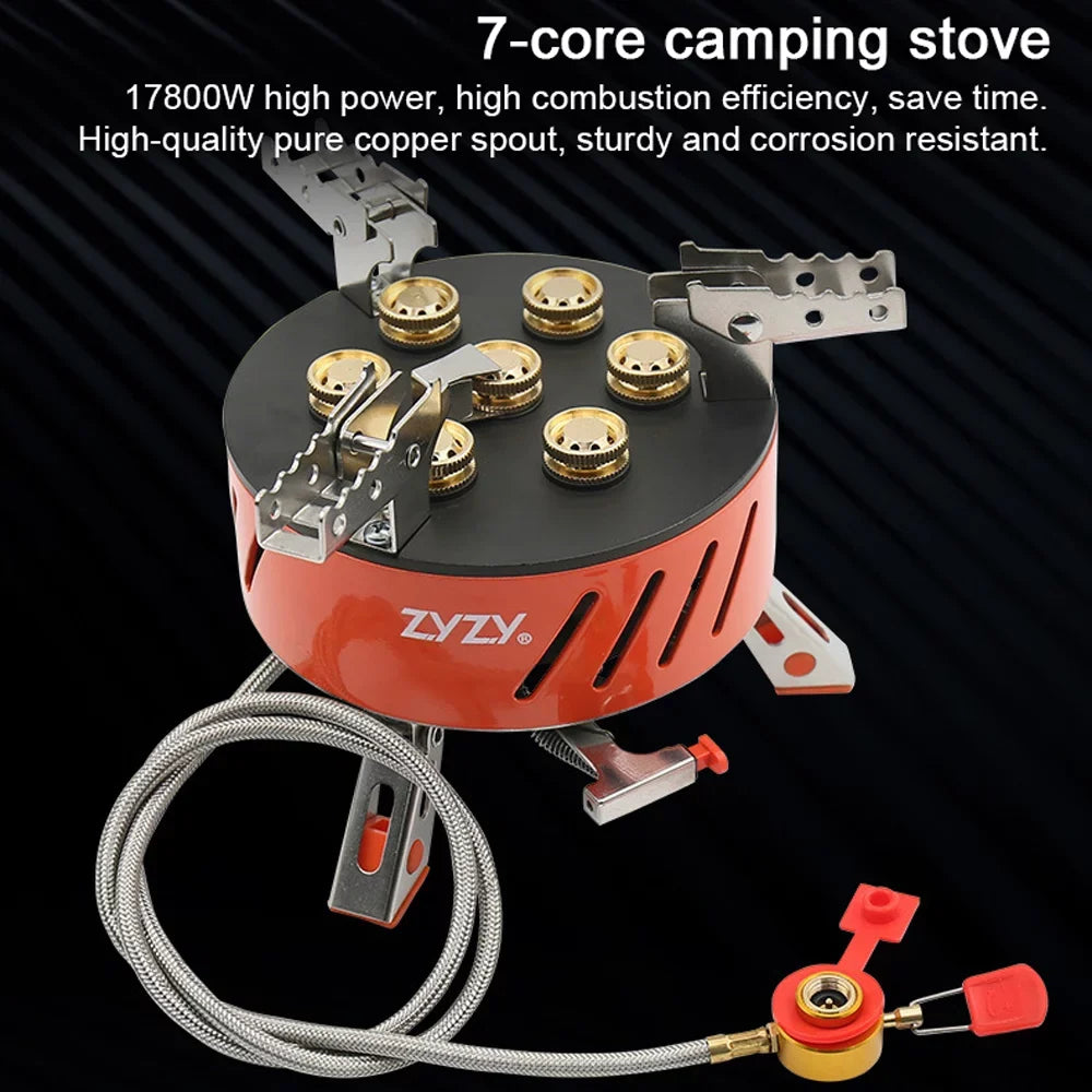 Windproof Camping Outdoor and Stove, Furnace 7-Core High-Power - Stove ZYZY Gases