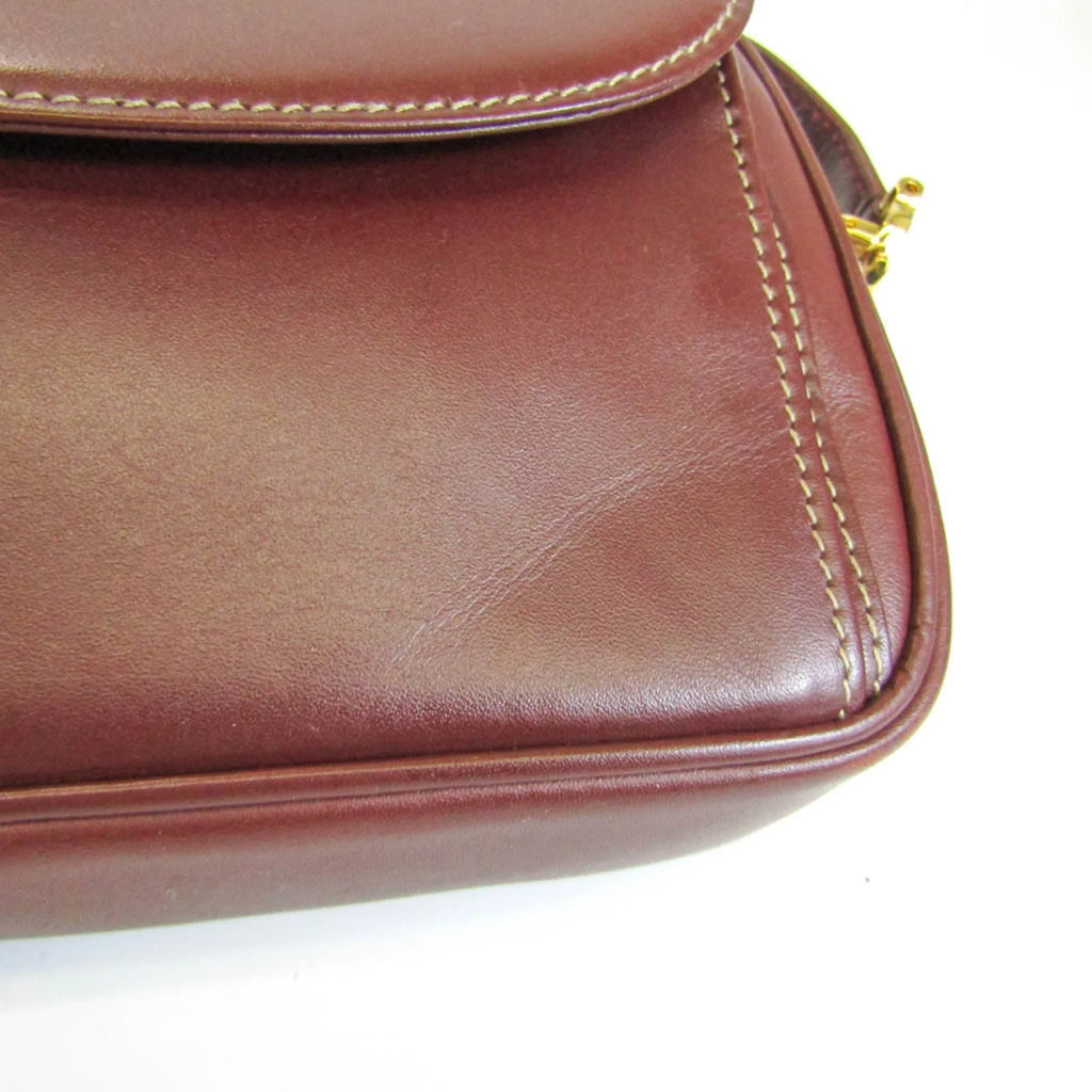 Bordeaux Cartier (Good) Must Leather Bag Women's Pre-Owned Shoulder