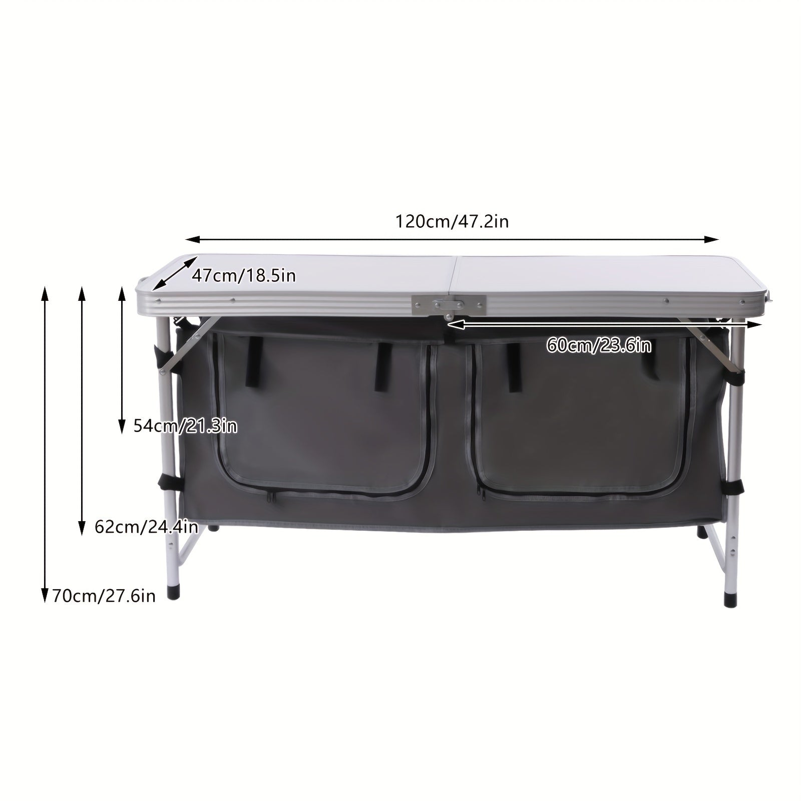 Camp Tailgating Picnic Folding Height Storage Indoor Compartment Table Kitchen Backyards Outdoor with Camping Adjustable BBQ for Table Table Lightweight Perfect