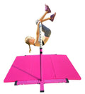 and 3 Bar for Junior Horizontal Bar Mat Bar, Handrail, Cushioned Expandable to FT Athletic Gymnastics Bar 5 6’x4’ Bar Kids Training Gymnastic with Pink Height Adjustable Kip Gymnasts for Gymnastics