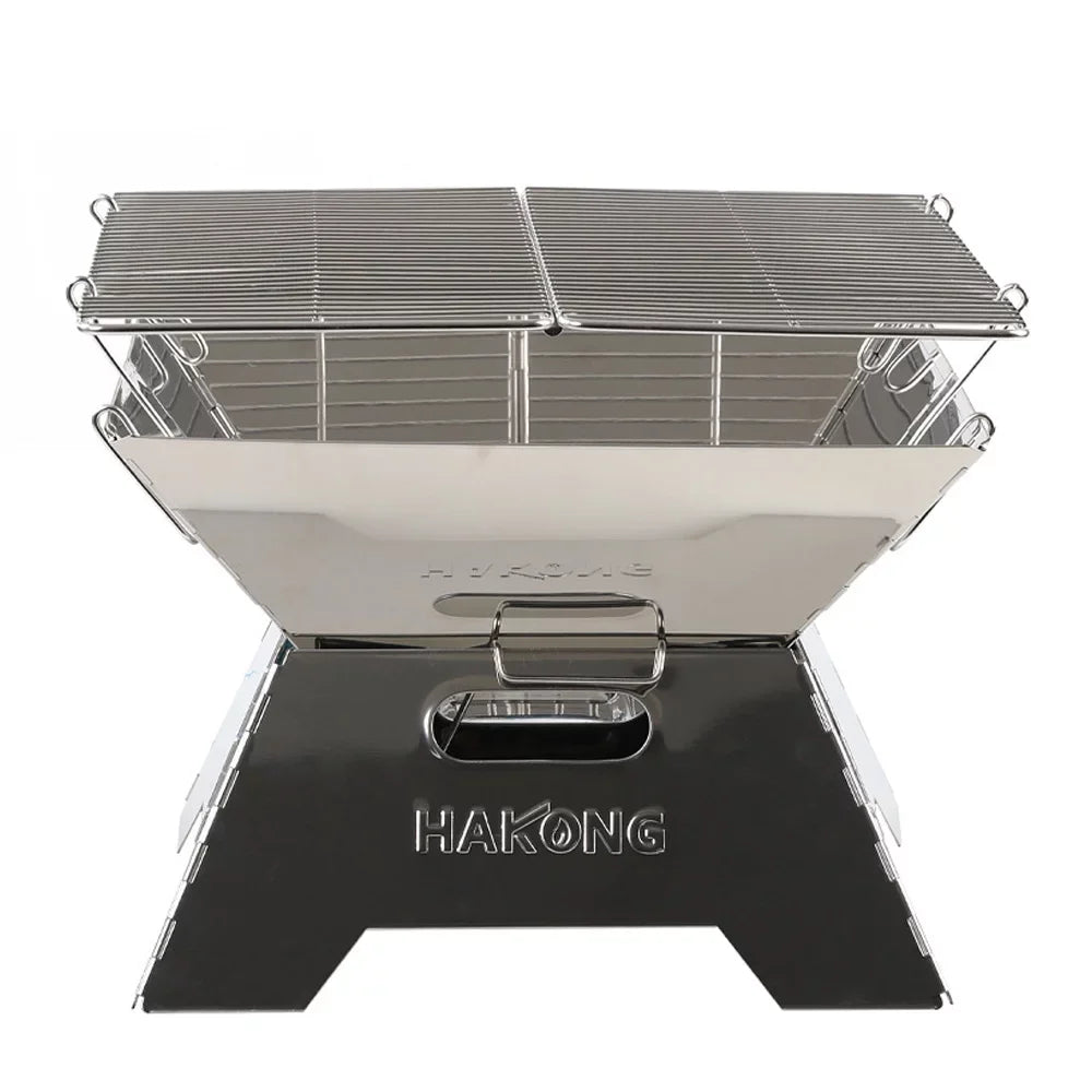 Grill Portable Barbecue and HAKONG BBQ Foldable Traveling Picnic Design for Steel Stainless Perfect