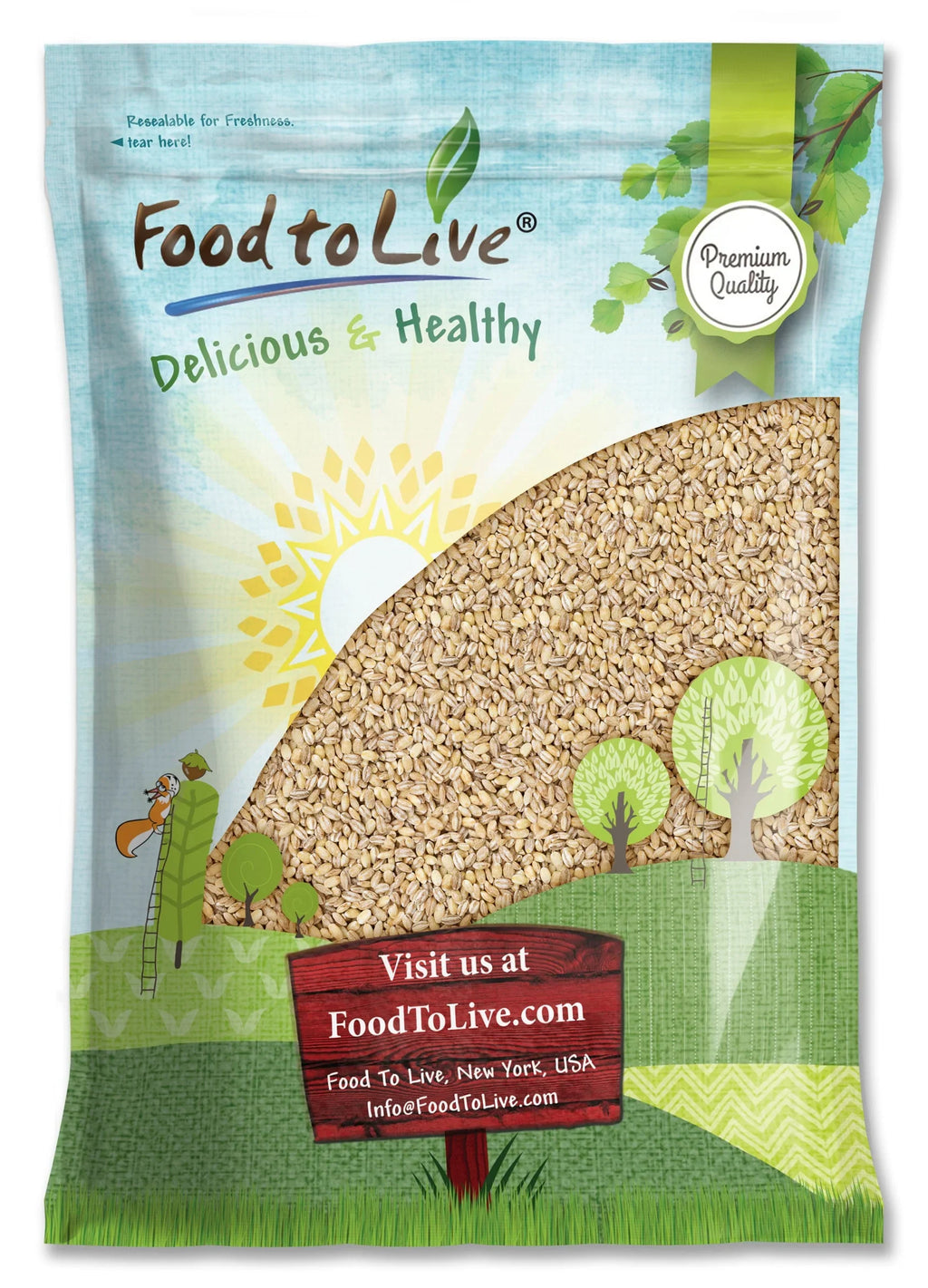 Kosher, Pearled 10 Pounds by Live Food Barley, — — to Vegan, Raw