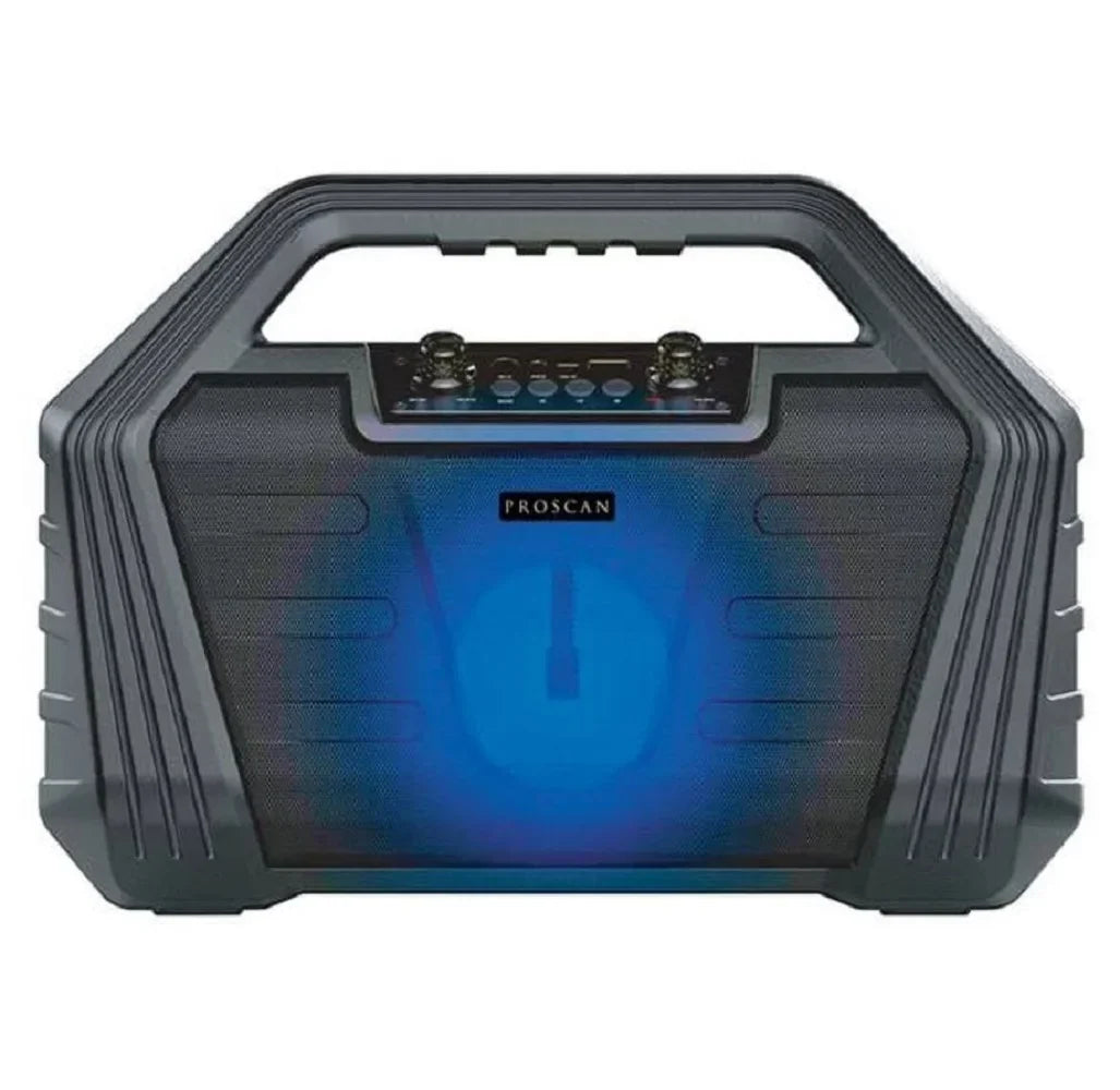 in. Light-up Black Radio, (Refurbished) with Speaker 8W-Max PSP571 Portable 4 Bluetooth Restored Proscan FM Rechargeable