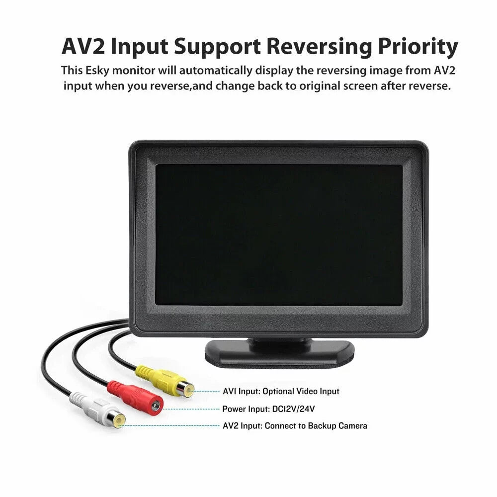 Monitor IP69K Rear Bus View HD Truck LCD for Parking Camera Car Backup 4.3in Van